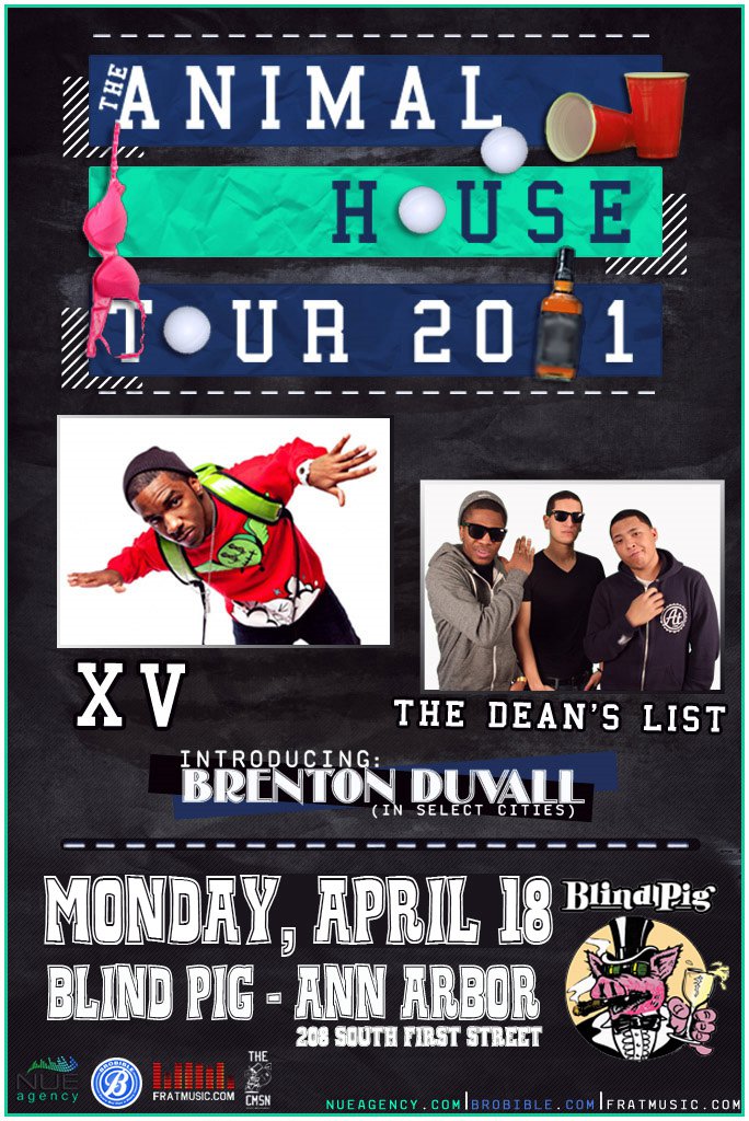 XV & The Dean's List "The Animal House Tour"